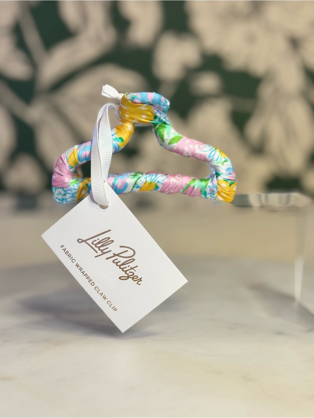 Lilly Pulitzer Floral Fabric-Wrapped Claw Clip NWT